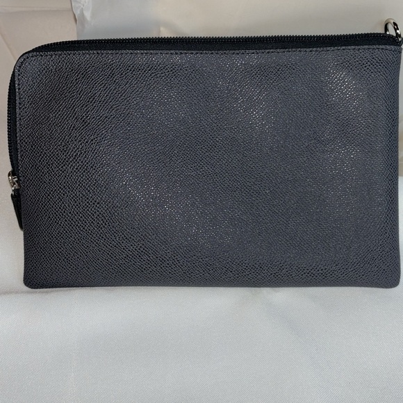 Coach Story Patch Corner Zip Wristlet Pouch Clutch Navy - Picture 3 of 6